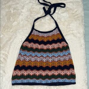 American Eagle Outfitters Cropped Tie Front Tank Top